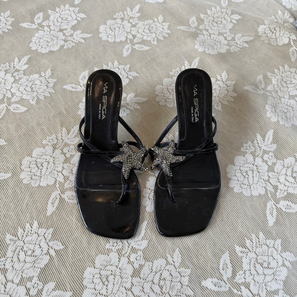 Via Spiga Rhinestone Starfish Kitten Heels Size 8